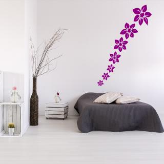 Samolepka Sada kvetov Farba: fialová, Veľkosť: 80 x 50 cm