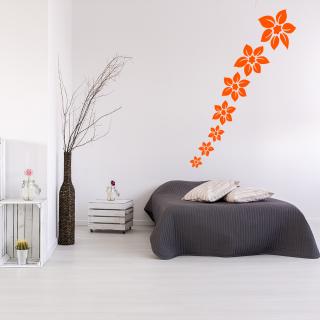 Samolepka Sada kvetov Farba: oranžová, Veľkosť: 100 x 62 cm