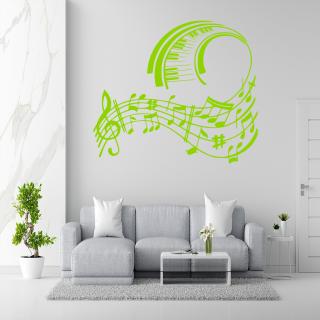 Samolepka Skladba pre klavír Farba: zelená, Veľkosť: 100 x 86 cm