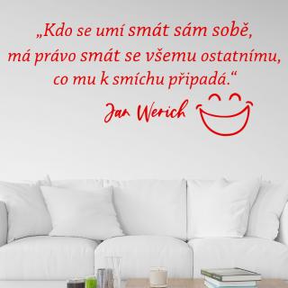 Samolepka Slogan Jana Wericha Farba: červená, Veľkosť: 100 x 42 cm