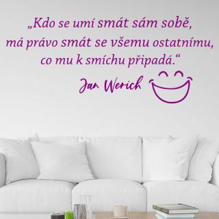 Samolepka Slogan Jana Wericha Farba: fialová, Veľkosť: 100 x 42 cm