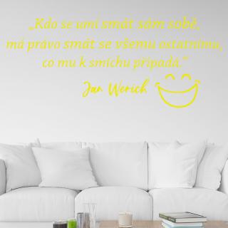 Samolepka Slogan Jana Wericha Farba: žlutá, Veľkosť: 100 x 42 cm