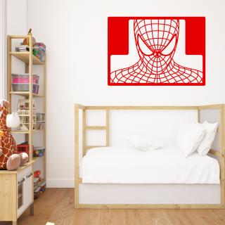 Samolepka Spiderman portrét Farba: červená, Veľkosť: 100 x 70 cm