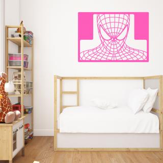 Samolepka Spiderman portrét Farba: růžová, Veľkosť: 100 x 70 cm