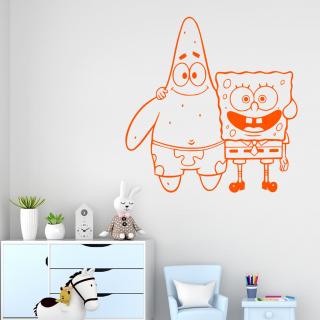 Samolepka SpongeBob a Patrick Farba: oranžová, Veľkosť: 100 x 102 cm