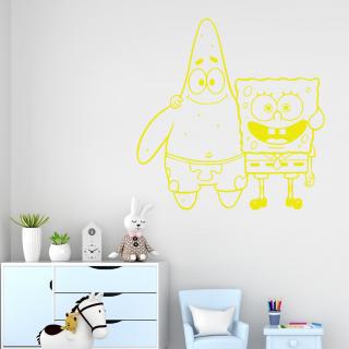 Samolepka SpongeBob a Patrick Farba: žlutá, Veľkosť: 100 x 102 cm