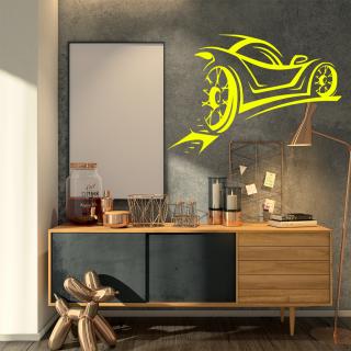 Samolepka Športové auto Farba: žlutá, Veľkosť: 100 x 69 cm