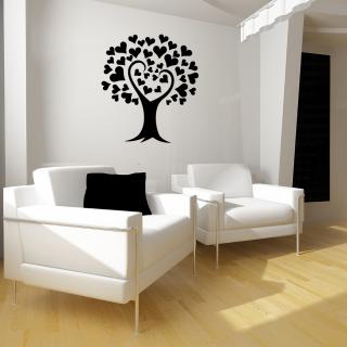 Samolepka Strom lásky Farba: černá, Veľkosť: 100 x 142 cm