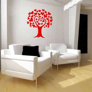 Samolepka Strom lásky Farba: červená, Veľkosť: 100 x 142 cm