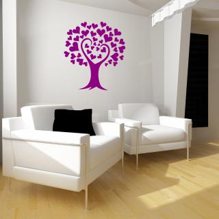 Samolepka Strom lásky Farba: fialová, Veľkosť: 100 x 142 cm