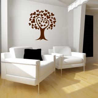 Samolepka Strom lásky Farba: hnědá, Veľkosť: 100 x 142 cm