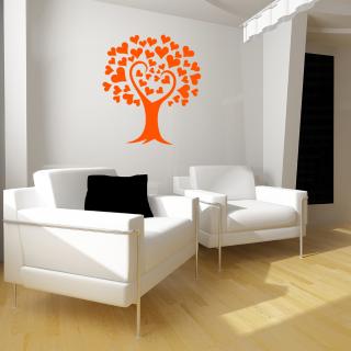 Samolepka Strom lásky Farba: oranžová, Veľkosť: 100 x 142 cm