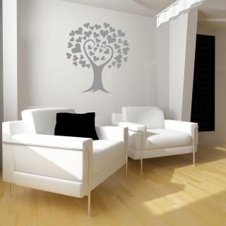 Samolepka Strom lásky Farba: šedá, Veľkosť: 100 x 142 cm