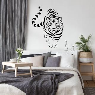 Samolepka Tiger indický Farba: čierna, Veľkosť: 100 x 77 cm