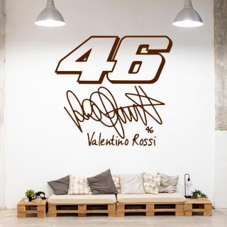 Samolepka Valentino Rossi 46 Farba: hnědá, Veľkosť: 100 x 93 cm