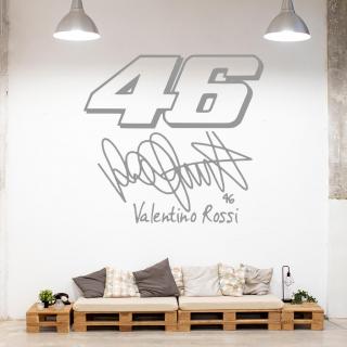 Samolepka Valentino Rossi 46 Farba: šedá, Veľkosť: 80 x 75 cm