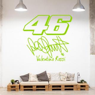 Samolepka Valentino Rossi 46 Farba: zelená, Veľkosť: 80 x 75 cm