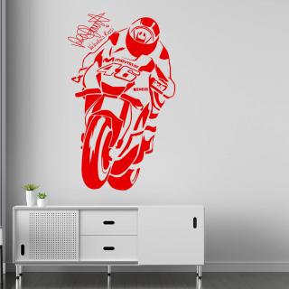 Samolepka Valentino Rossi Farba: červená, Veľkosť: 100 x 60 cm