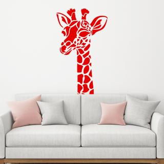 Samolepka Žirafa hlava Farba: červená, Veľkosť: 80 X 48 cm