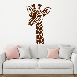 Samolepka Žirafa hlava Farba: hnedá, Veľkosť: 80 X 48 cm