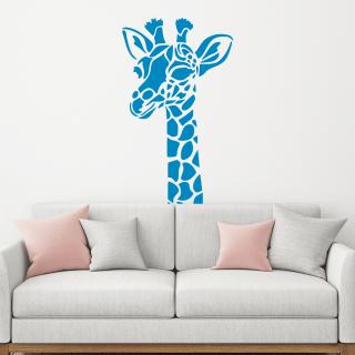 Samolepka Žirafa hlava Farba: modrá, Veľkosť: 60 x 36 cm