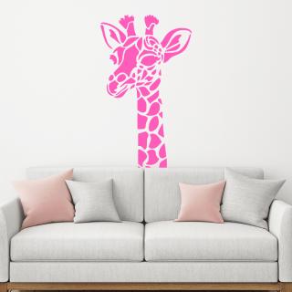 Samolepka Žirafa hlava Farba: ružová, Veľkosť: 40 x 24 cm