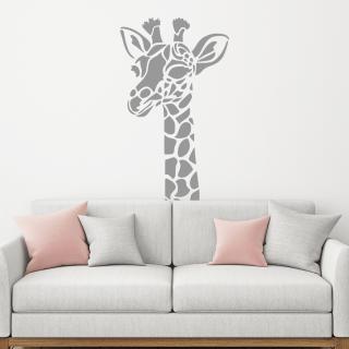 Samolepka Žirafa hlava Farba: šedá, Veľkosť: 100 x 60 cm