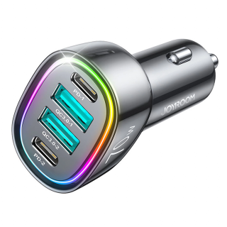 70W nabíjačka do auta Joyroom so 4 portami: 2 x USB C, 2 x USB čierny (JR-CL29)