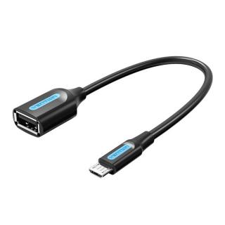 Adaptér Micro-USB 2.0 M na F USB-A OTG Vention CCUBB 0,15 m (čierny)