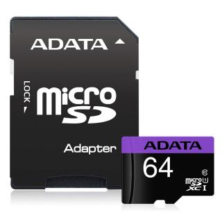 Adata Premier MicroSDXC 64GB Class10 UHS-I + adaptér