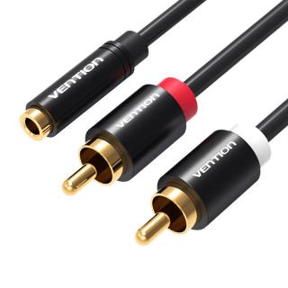 Audio kábel 3,5 mm samica na 2x RCA samec Vention VAB-R01-B100 1 m čierny