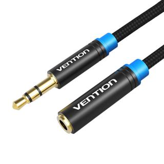 Audio kábel opletený 3,5 mm samec-samec Vention VAB-B06-B100-M 1 m čierny