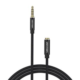 Audio kábel TRRS 3,5 mm samec na 3,5 mm samica Vention BHCBF 1 m čierny