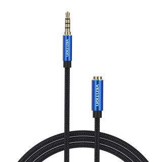 Audio kábel TRRS 3,5 mm samec na 3,5 mm samica Vention BHCLG 1,5 m modrý