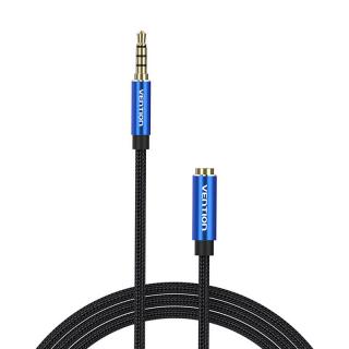 Audio kábel TRRS 3,5 mm samec na 3,5 mm samica Vention BHCLI 3 m modrý
