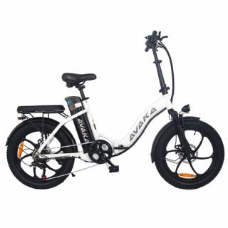 AVAKA BZ20 PLUS Elektrický skladací bicykel 20" 500W 48V 18,2Ah - biely  + Zámok na kolobežku zadarmo