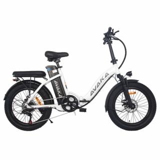 AVAKA BZ20 PLUS Elektrický skladací bicykel - White  + Zámok na kolobežku zadarmo