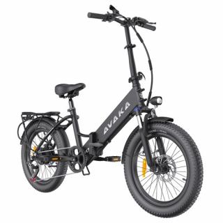AVAKA K300 skladací elektrický bicykel - čierna  + Zámok na kolobežku zadarmo