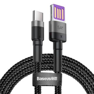 Baseus Cafule USB-C kábel Huawei SuperCharge, QC 3.0, 5A 1m (čierny + šedý)