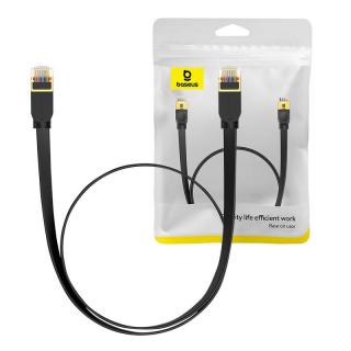 Baseus Cat 7 UTP Ethernet RJ45 kábel plochý 1 m čierny