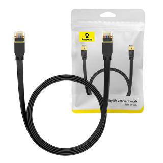 Baseus Cat 7 UTP Ethernet RJ45 kábel plochý 2 m čierny