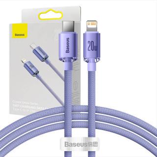 Baseus Crystal kábel USB-C na Lightning, 20W, PD, 1,2 m (fialový)
