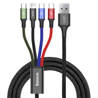 Baseus Fast USB kábel 4v1 2xUSB-C / Lightning / Micro 3,5A 1,2 m - čierny