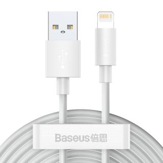Baseus Simple Wisdom Súprava dátového kábla USB na Lightning 2,4A (2ks/sada）1,5m biela