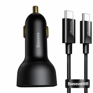 Baseus Superme rýchla nabíjačka do auta USB / USB typu C 100W PPS Quick Charge Power Delivery + kábel USB typu C 100W (20V/5A) 1m čierny (TZCCZX-01)