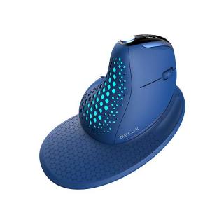Bezdrôtová ergonomická myš Delux M618XSD BT+2.4G RGB (modrá)
