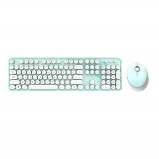 Bezdrôtový set klávesnica + myš MOFII Sweet 2.4G (bielo-zelená)