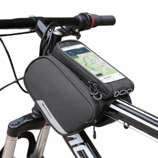 Brašňa na bicykel Wozinsky pre rám + odnímateľné puzdro na telefón do 6,5 palca 1,5 l čierna (WBB7BK)