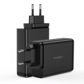 Choetech GaN 140W 4-portová nabíjačka (2x USB C, 2x USB) čierna (PD6005)