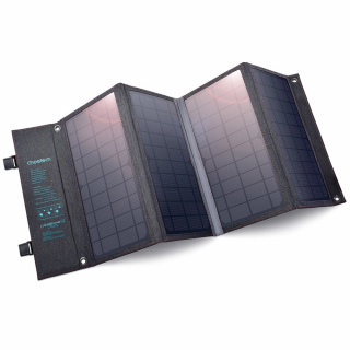 Choetech skladacia solárna fotovoltaická nabíjačka 36W Quick Charge Power Delivery USB / USB Type C (94 x 36 cm) sivá (SC006)